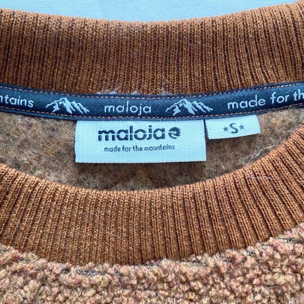 MALOJA  BROWN PASTEL EMBROIDERY TEDDY FLEECE SWEATER STYLE 32439 - S - Picture 7 of 12